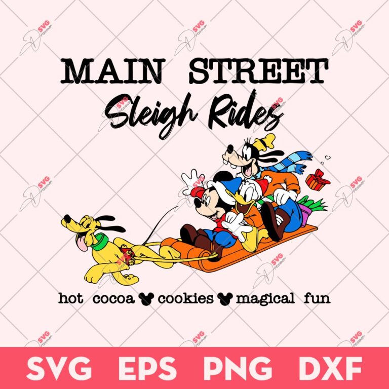 Main Street Sleigh Rides Disney SVG, Disney Characters SVG, Disney